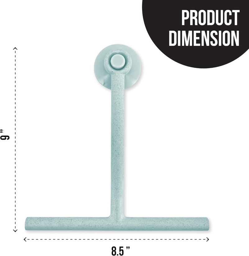 Splash Home Jasmine Bamboo Fiber Shower Squeegee, Blue - Image 3